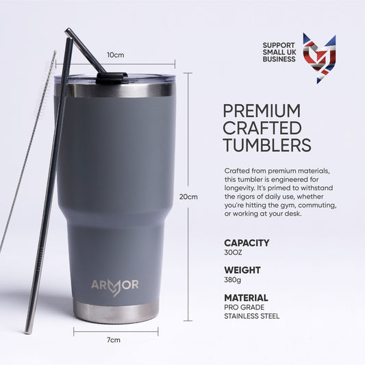 Gotham Grey 30oz 900ml Premium Tumbler