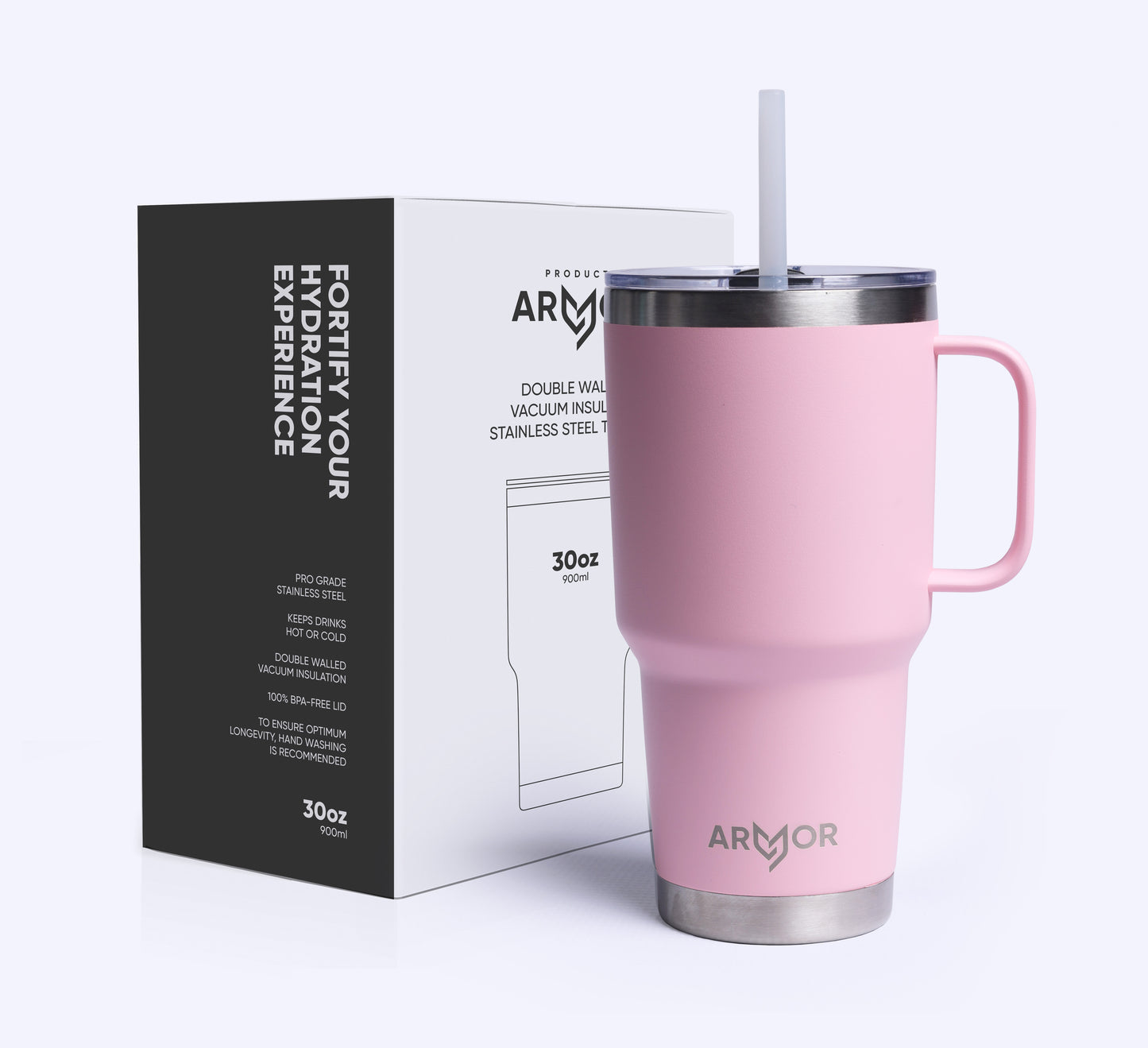 Blossom Pink 30oz / 900ml Premium Tumbler with Handle