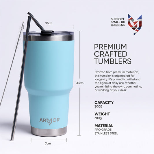 Aqua Blue 30oz 900ml Premium Tumbler