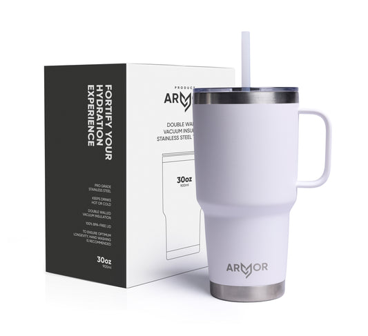 Ice White 30oz 900ml Premium Tumbler with Handle