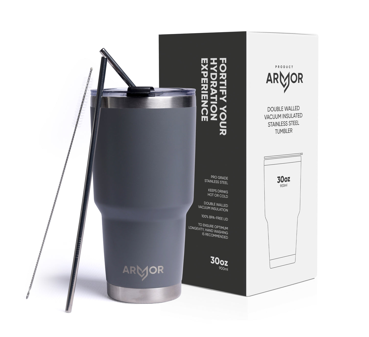 Gotham Grey 30oz 900ml Premium Tumbler