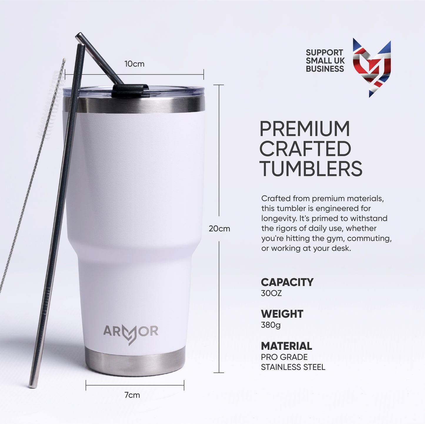 Ice White 30oz 900ml Premium Tumbler